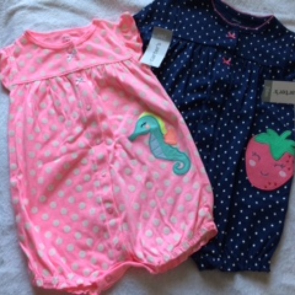 Carter's Other - NWT Baby Girl Embellished Romper Bundle 24 mths